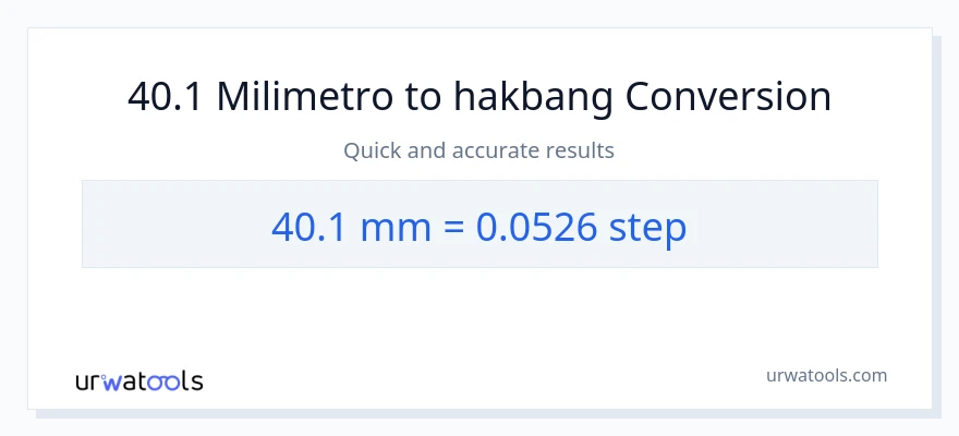 40.1 milimetro patungong mga hakbang na conversion
