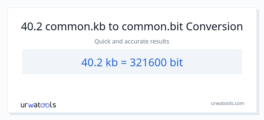 40.2 Kilobytes patungong Bits na conversion