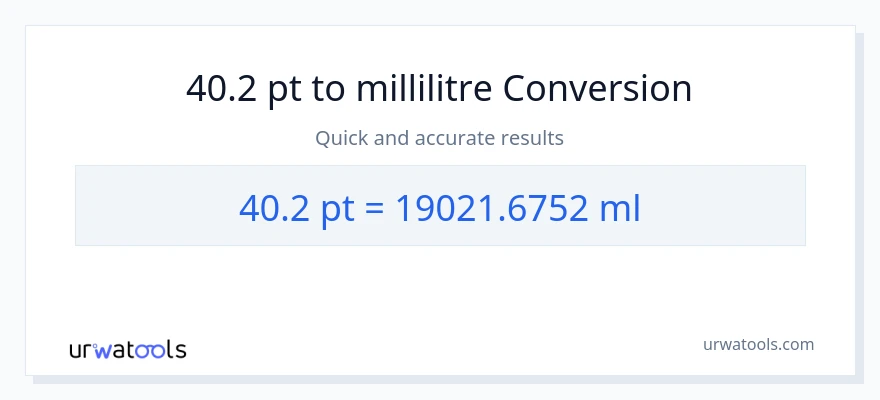 Conversion 40.2 Pints vers millilitres
