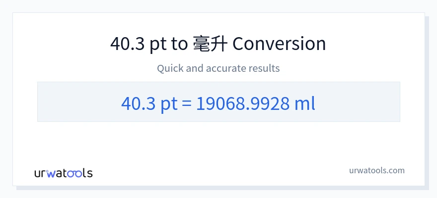 40.3 Pints 到 毫升 轉換