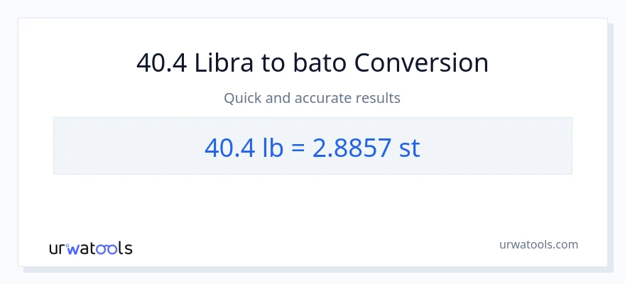 40.4 Lbs patungong Mga bato na conversion