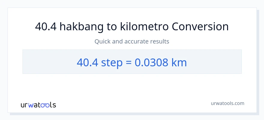 40.4 mga hakbang patungong Kilometro na conversion