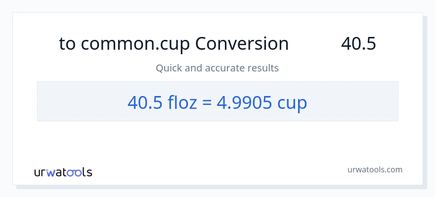 تبدیل 40.5 اونس مایع به فنجان‌ها