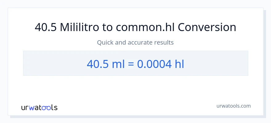 40.5 mga mililitro patungong Hls na conversion