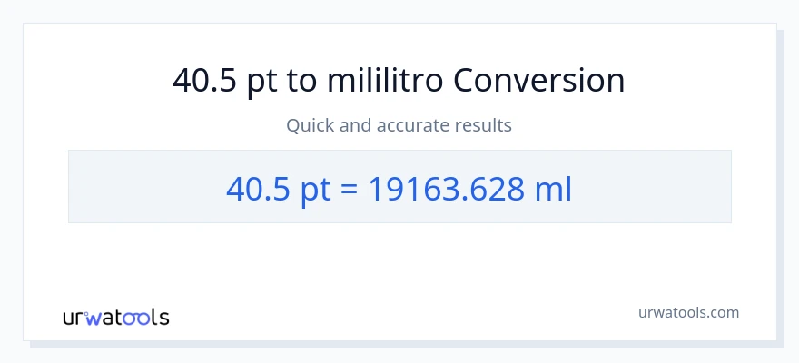 40.5 Pints patungong mga mililitro na conversion
