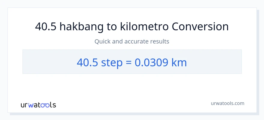 40.5 mga hakbang patungong Kilometro na conversion