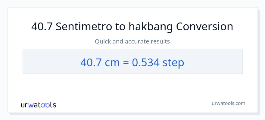 40.7 Mga Sentimetro patungong mga hakbang na conversion