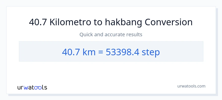 40.7 Kilometro patungong mga hakbang na conversion