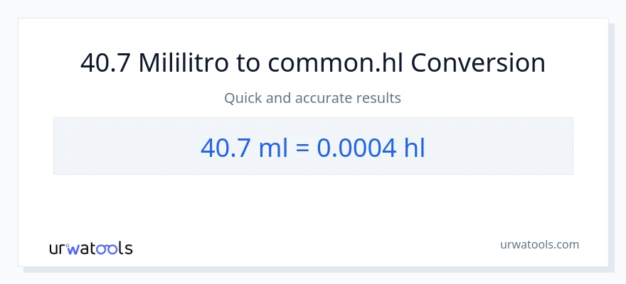 40.7 mga mililitro patungong Hls na conversion