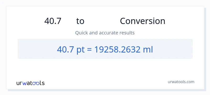 การแปลง 40.7 Pints เป็น มิลลิลิตร