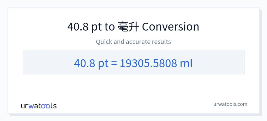 40.8 Pints 到 毫升 轉換