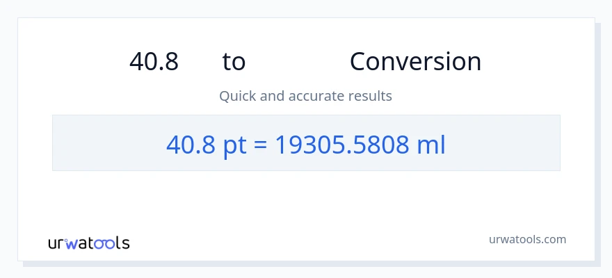 การแปลง 40.8 Pints เป็น มิลลิลิตร