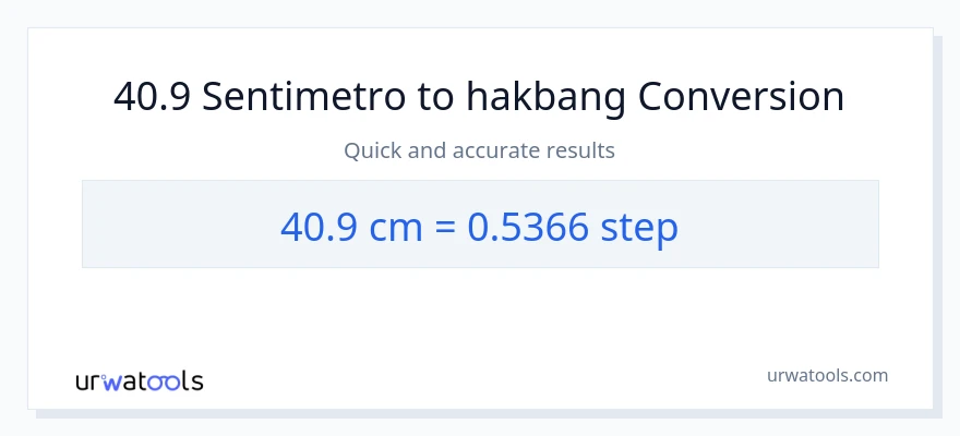 40.9 Mga Sentimetro patungong mga hakbang na conversion