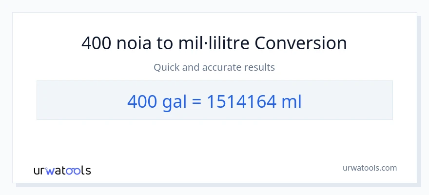 Conversió de 400 Galons a mil·lilitres