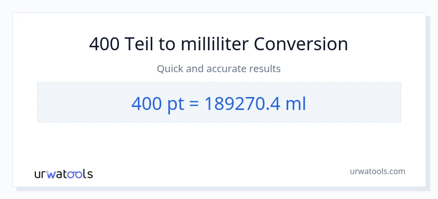 400 Pints zu Milliliter Umwandlung
