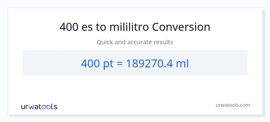 Conversión de 400 Pints a mililitros
