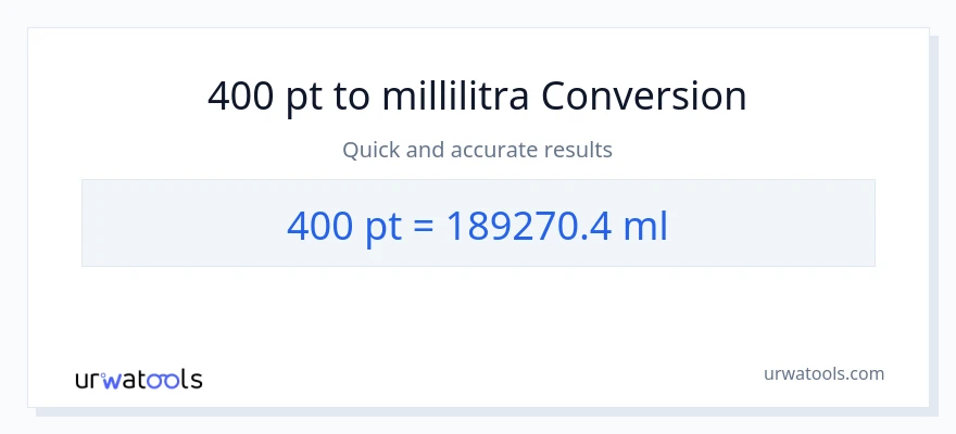 400 Pints - millilitraa muunnos
