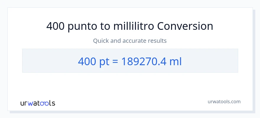 Conversione da 400 Pints a millilitri