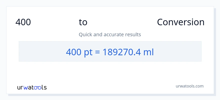 400 Pints ൽ നിന്ന് മില്ലിലിറ്റർ ലേക്ക് പരിവർത്തനം