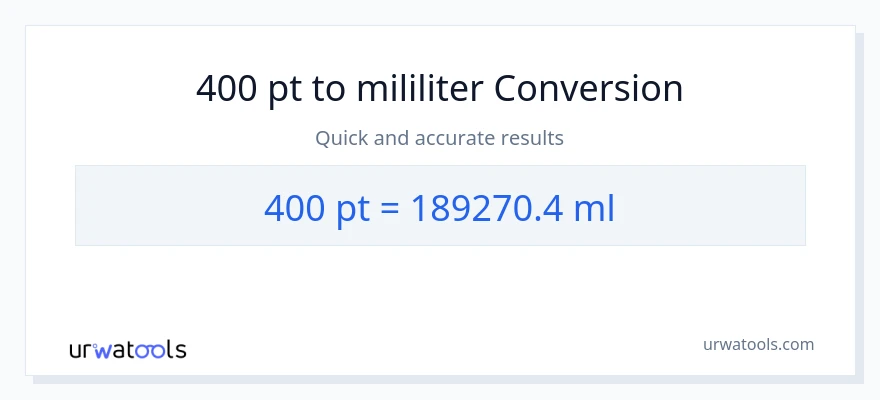 Penukaran 400 Pints kepada mililiter
