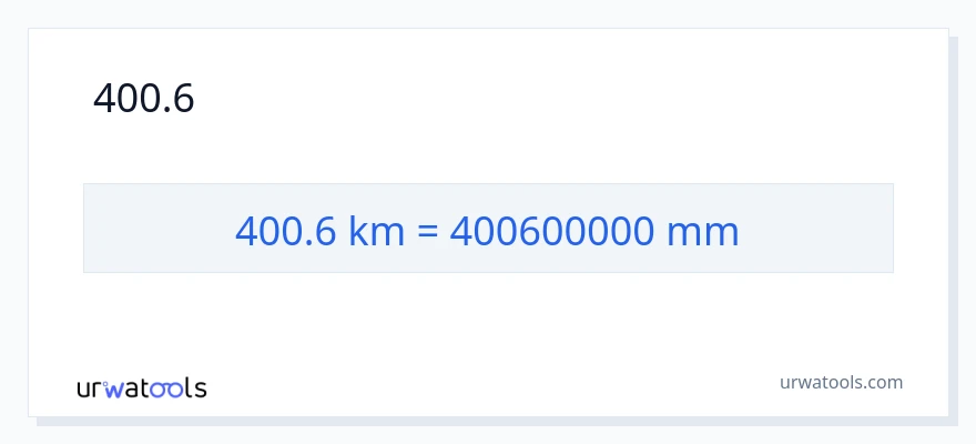 400.6 কিলোমিটার থেকে মিলিমিটার রূপান্তর