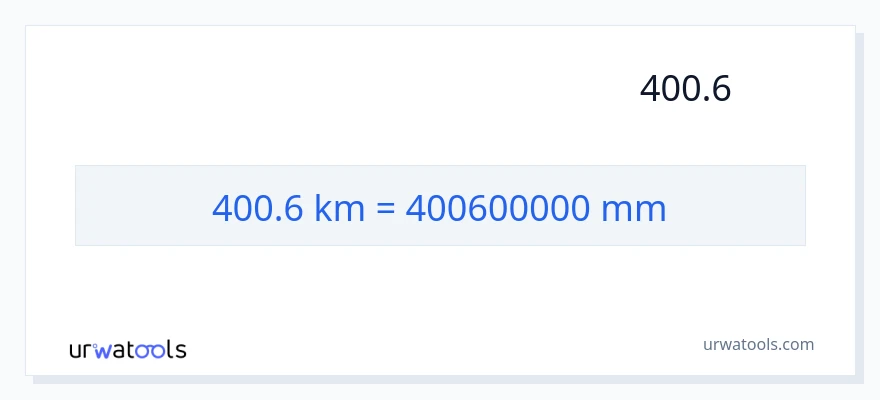 تبدیل 400.6 کیلومتر به میلی‌متر