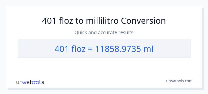 Conversione da 401 once fluide a millilitri