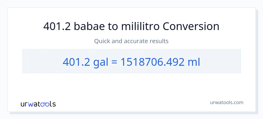 401.2 Mga galon patungong mga mililitro na conversion