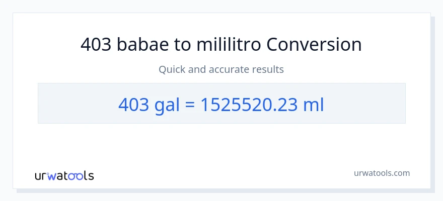 403 Mga galon patungong mga mililitro na conversion