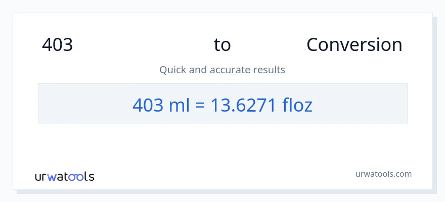 403 മില്ലിലിറ്റർ ൽ നിന്ന് ദ്രാവക ഔൺസ് ലേക്ക് പരിവർത്തനം