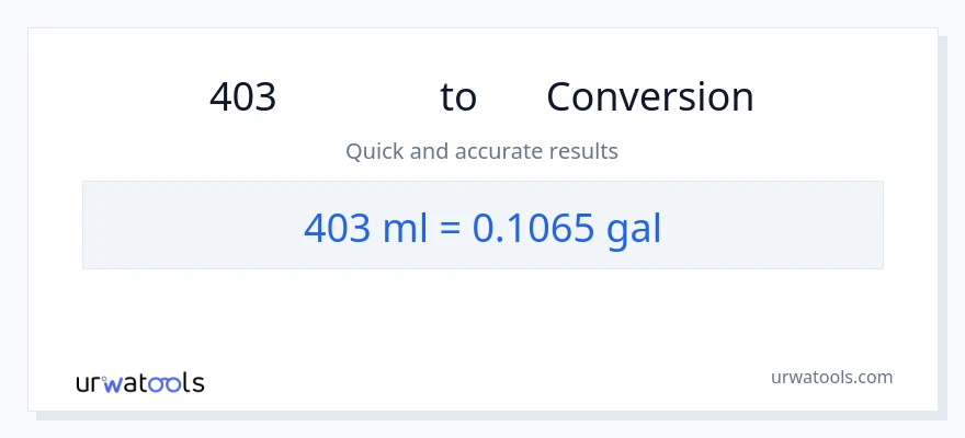 การแปลง 403 มิลลิลิตร เป็น แกลลอน