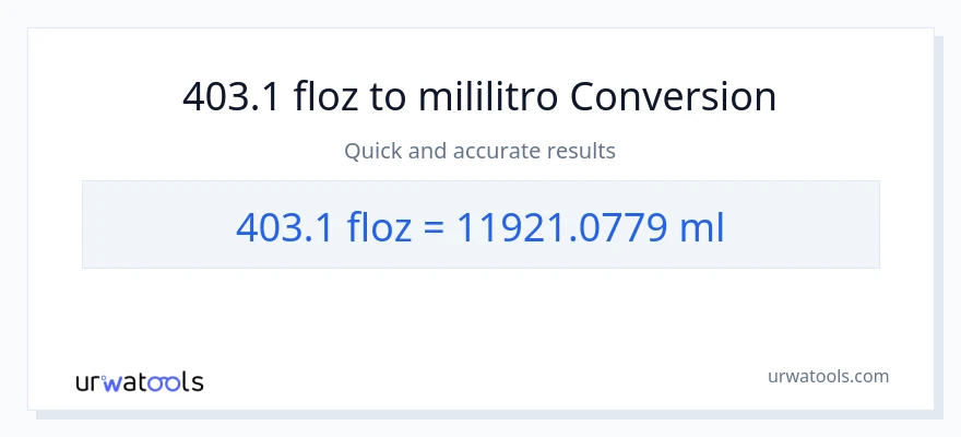 403.1 mga onsa ng likido patungong mga mililitro na conversion