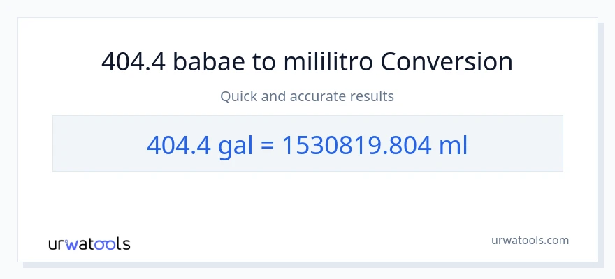 404.4 Mga galon patungong mga mililitro na conversion