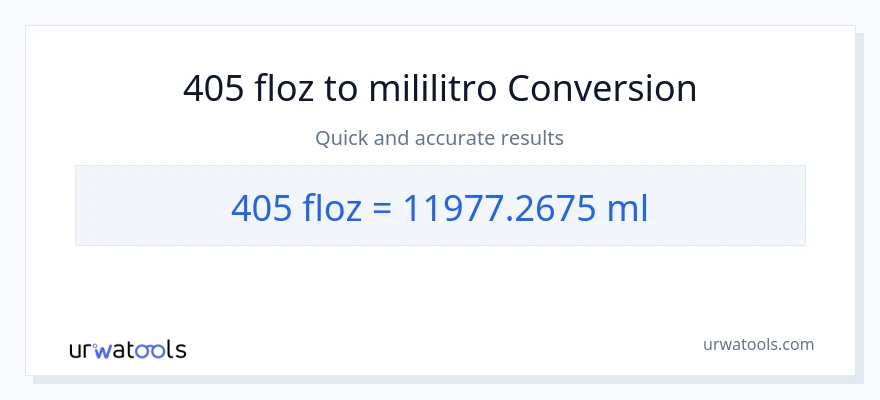 405 mga onsa ng likido patungong mga mililitro na conversion