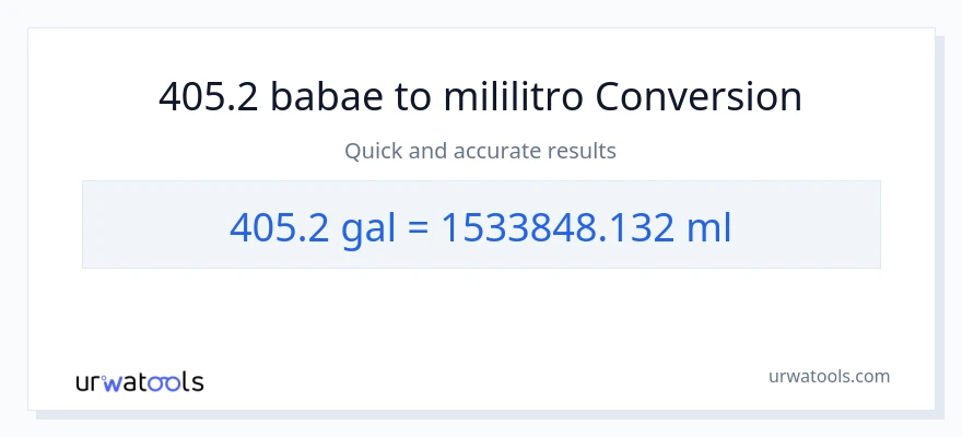 405.2 Mga galon patungong mga mililitro na conversion