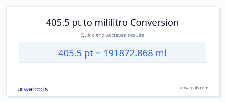 405.5 Pints patungong mga mililitro na conversion