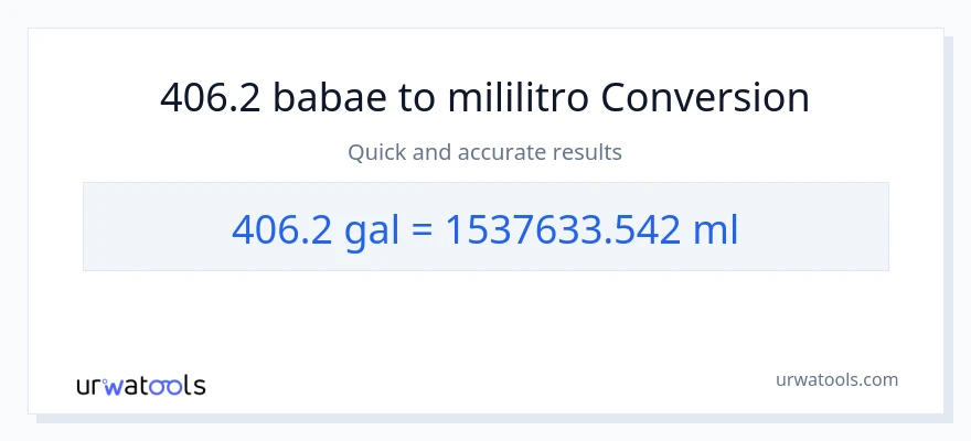 406.2 Mga galon patungong mga mililitro na conversion