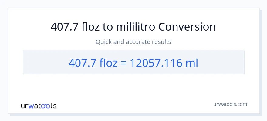 407.7 mga onsa ng likido patungong mga mililitro na conversion