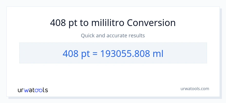 408 Pints patungong mga mililitro na conversion