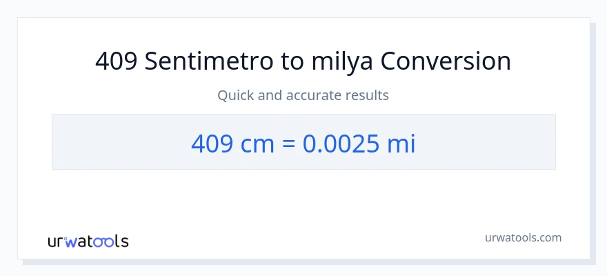 409 Mga Sentimetro patungong milya na conversion