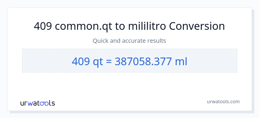 409 Quarts patungong mga mililitro na conversion