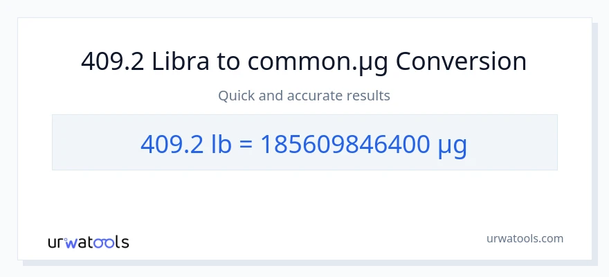 409.2 Lbs patungong mga mikrogramo na conversion