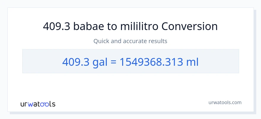 409.3 Mga galon patungong mga mililitro na conversion