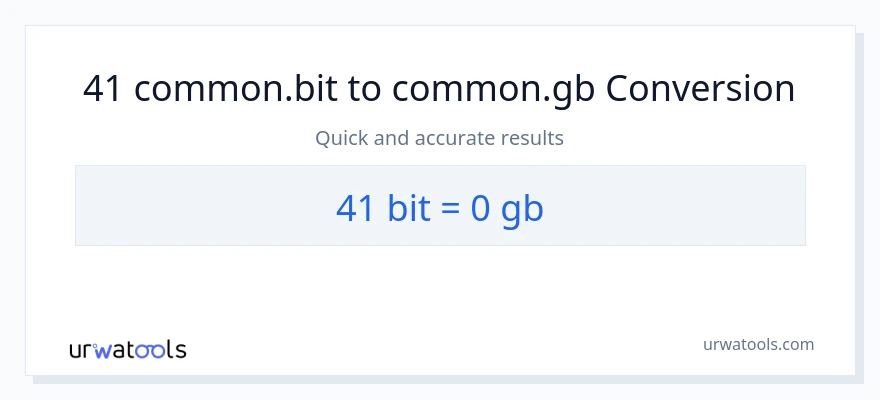 41 Bits patungong Gigabytes na conversion