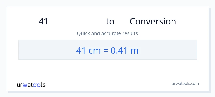 41 સેન્ટીમીટર થી મીટર રૂપાંતર