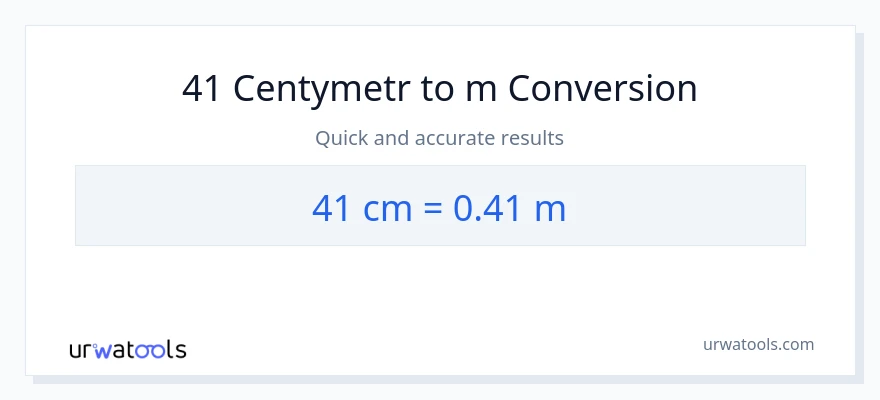 Konwersja 41 Centymetry do Metry