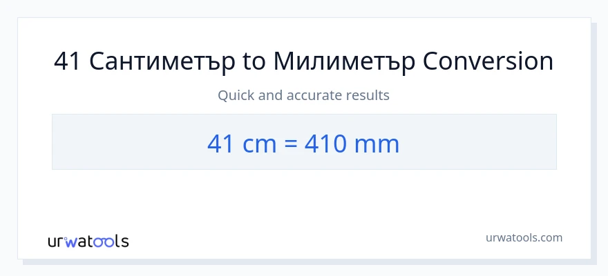 41 конверсия от Сантиметри до милиметри