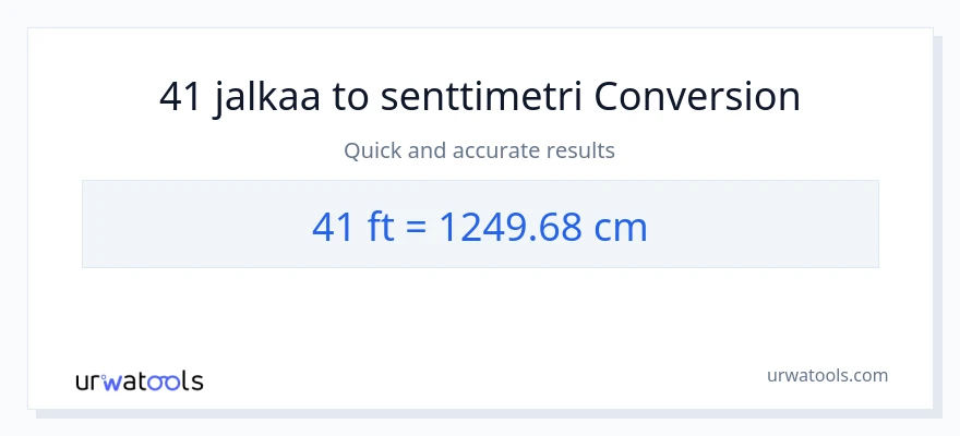 41 Jalat - Senttimetrit muunnos