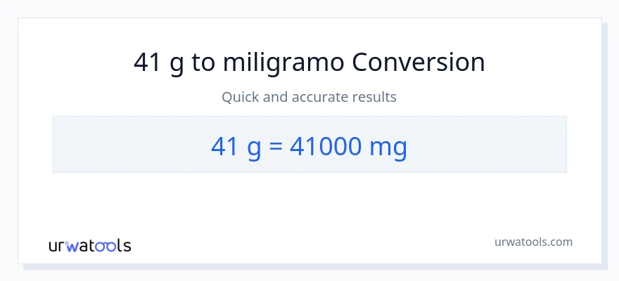 41 Gramo patungong miligramo na conversion