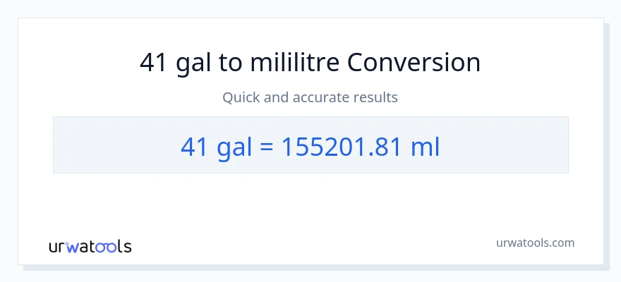 41 Galon'den mililitre'e dönüşüm